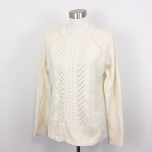 J. Crew Sweater 100% Wool Off-White Medium 236